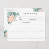 牡丹多肉水色植物性レシピカード エンクロージャーカード (正面/裏面)