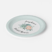 牡丹多肉類フローラ水彩ブライダルシャワー ペーパープレート (アングル)