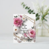 牡丹幾何リース結婚式招待状 招待状 (スタンド正面)