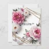 牡丹幾何リース結婚式招待状 招待状 (裏面)