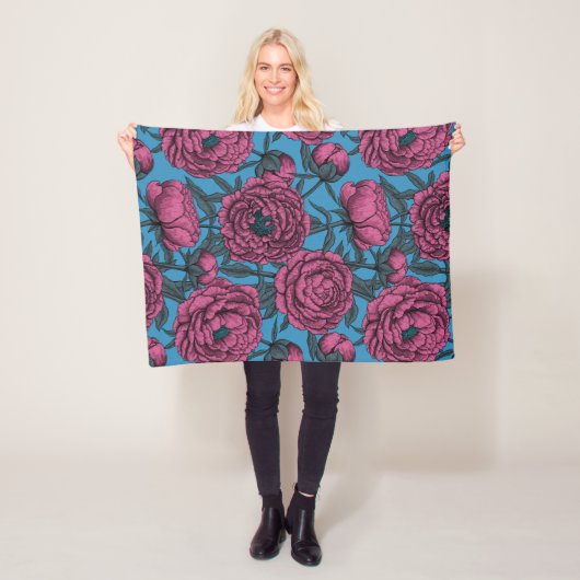 牡丹庭園 フリースブランケット (インサイチュ)