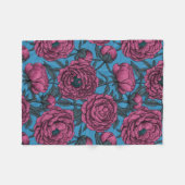 牡丹庭園 フリースブランケット (正面(横))