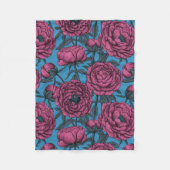 牡丹庭園 フリースブランケット (正面)