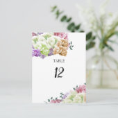 牡丹数々の色のテーブル座席番号カード ポストカード (スタンド正面)