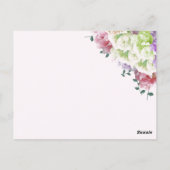 牡丹数々の色のテーブル座席番号カード ポストカード (裏面)