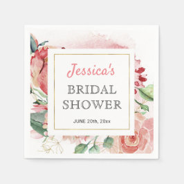 牡丹春ブライダルシャワーテーブル紙カクテル スタンダードカクテルナプキン