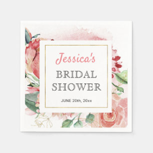 牡丹春ブライダルシャワーテーブル紙カクテル スタンダードカクテルナプキン