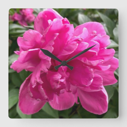 牡丹時計 スクエア壁時計 (正面)