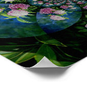 牡丹曼荼羅、抽象芸術ピンクフローラ曼荼羅 ポスター (角)