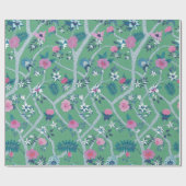 牡丹枝オングリーン ラッピングペーパー (フラット)