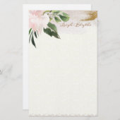 牡丹水モダン色文パーソナライズされた具 便箋 (正面/裏面)