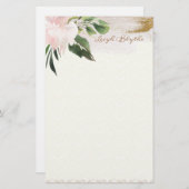 牡丹水モダン色文パーソナライズされた具 便箋 (正面/裏面)