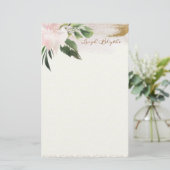 牡丹水モダン色文パーソナライズされた具 便箋 (スタンド正面)