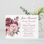 牡丹水彩フローラたった今結婚しました結婚ズ 案内状 (スタンド正面)