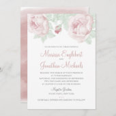 牡丹水彩結婚式招待状 招待状 (正面/裏面)