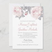 牡丹水彩結婚式招待状 招待状 (正面)