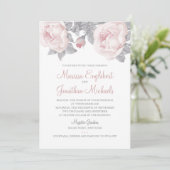 牡丹水彩結婚式招待状 招待状 (スタンド正面)
