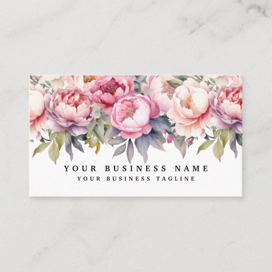 牡丹牡丹フラワーズビジネスカード 名刺 (正面)