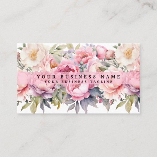 牡丹牡丹フラワーズビジネスカード 名刺 (正面)