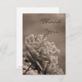 牡丹独身のセピア サンキューカード (正面/裏面)