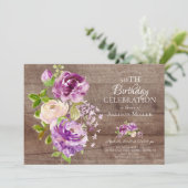 牡丹素朴フローラ誕生日招待状 招待状 (スタンド正面)