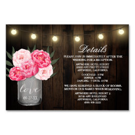 牡丹素朴結婚式受付カード テーブルナンバー