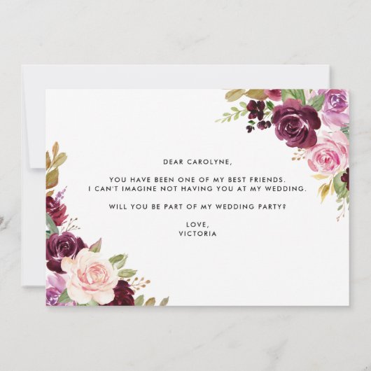 牡丹紫フローラは私の花の娘 案内状 (裏面)