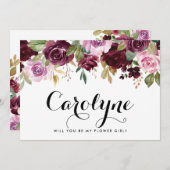 牡丹紫フローラは私の花の娘 案内状 (正面/裏面)