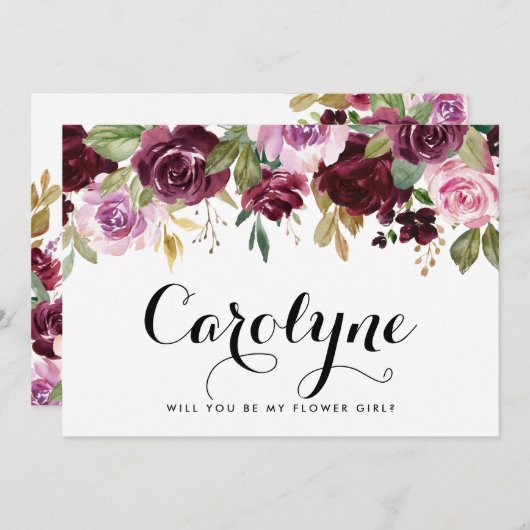 牡丹紫フローラは私の花の娘 案内状 (正面/裏面)