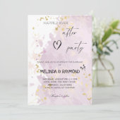 牡丹紫色の結婚披露宴の後ずっと幸せに 招待状 (スタンド正面)