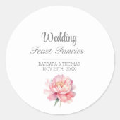 牡丹結婚の饗宴フローラ水彩 ラウンドシール (正面)