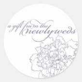 牡丹結婚式の引き出物シール ラウンドシール (正面)