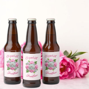 牡丹結婚花束 ビールラベル
