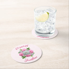 牡丹結婚花束 ラウンドペーパーコースター