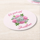 牡丹結婚花束 ラウンドペーパーコースター (アングル)