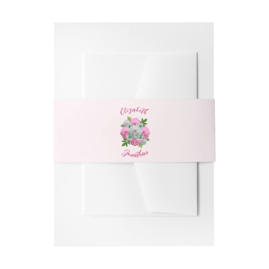 牡丹結婚花束 招待状ベリーバンド (正面例)