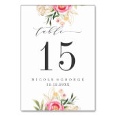 牡丹結婚金ゴールドパーソナライズされた表番号 テーブルナンバー (裏面)