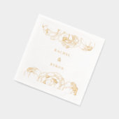 牡丹結婚金ゴールド 箔ナプキン (左)