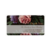 牡丹絵画の2家族ありがとう住所 シール (正面)