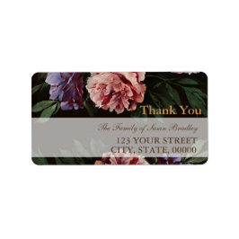 牡丹絵画の2家族ありがとう住所 シール