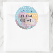 牡丹花とドットブライダルシャワーステッキ ラウンドシール (バッグ)