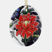 牡丹花の入日本の墨デザイン セラミックオーナメント (右)