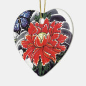 牡丹花の入日本の墨デザイン セラミックオーナメント (左)