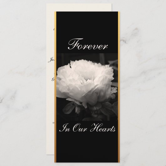 牡丹花の写真3葬儀のお知らせ 招待状 (正面/裏面)