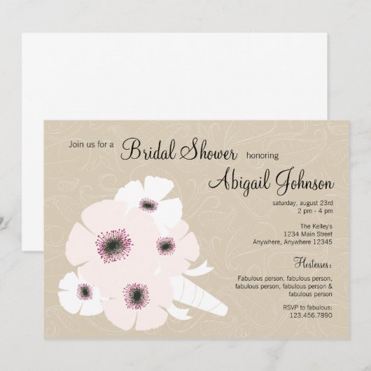 牡丹花嫁の招待 招待状 (正面/裏面)