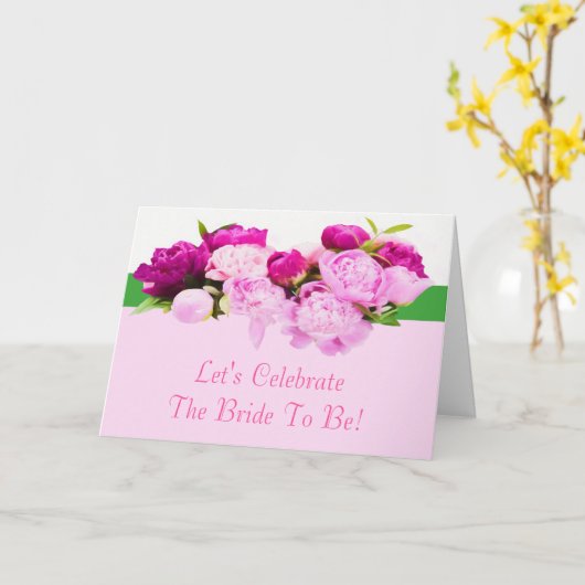 牡丹花嫁へお祝い カード (黄色い花)