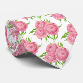 牡丹花束の水彩模様 ネクタイ (ロール)