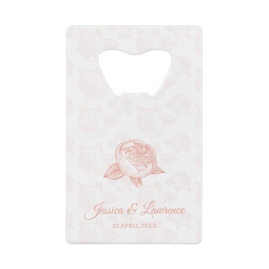 牡丹花結婚の贈り物 クレジットカード栓抜き (正面)