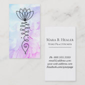 ~*牡丹蓮ハート。マッサージピラティス霊気ヨガ 名刺 (正面/裏面)