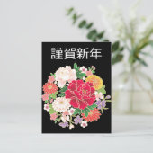 牡丹藤桜日本の着物 ポストカード (スタンド正面)
